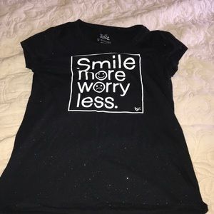 Justice black glittery shirt